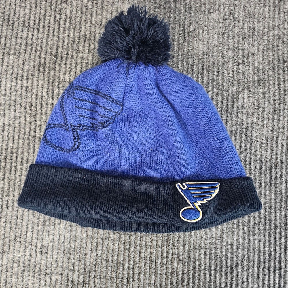 St. Louis Blues Hat Beanie Mens One Size Blue NHL Hockey Pom Cuffed 47 Brand